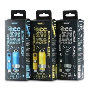 شارژر فندکی ریمکس مدل RCC211 به همراه کابل Type-C و Lightning